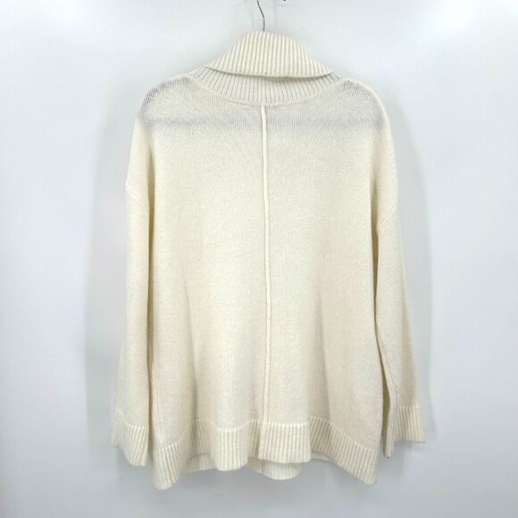 SOFT SURROUNDINGS *Flawed Ivory White Soft Wool Blend Boxy Turtleneck Sweater XL - Picture 2 of 9